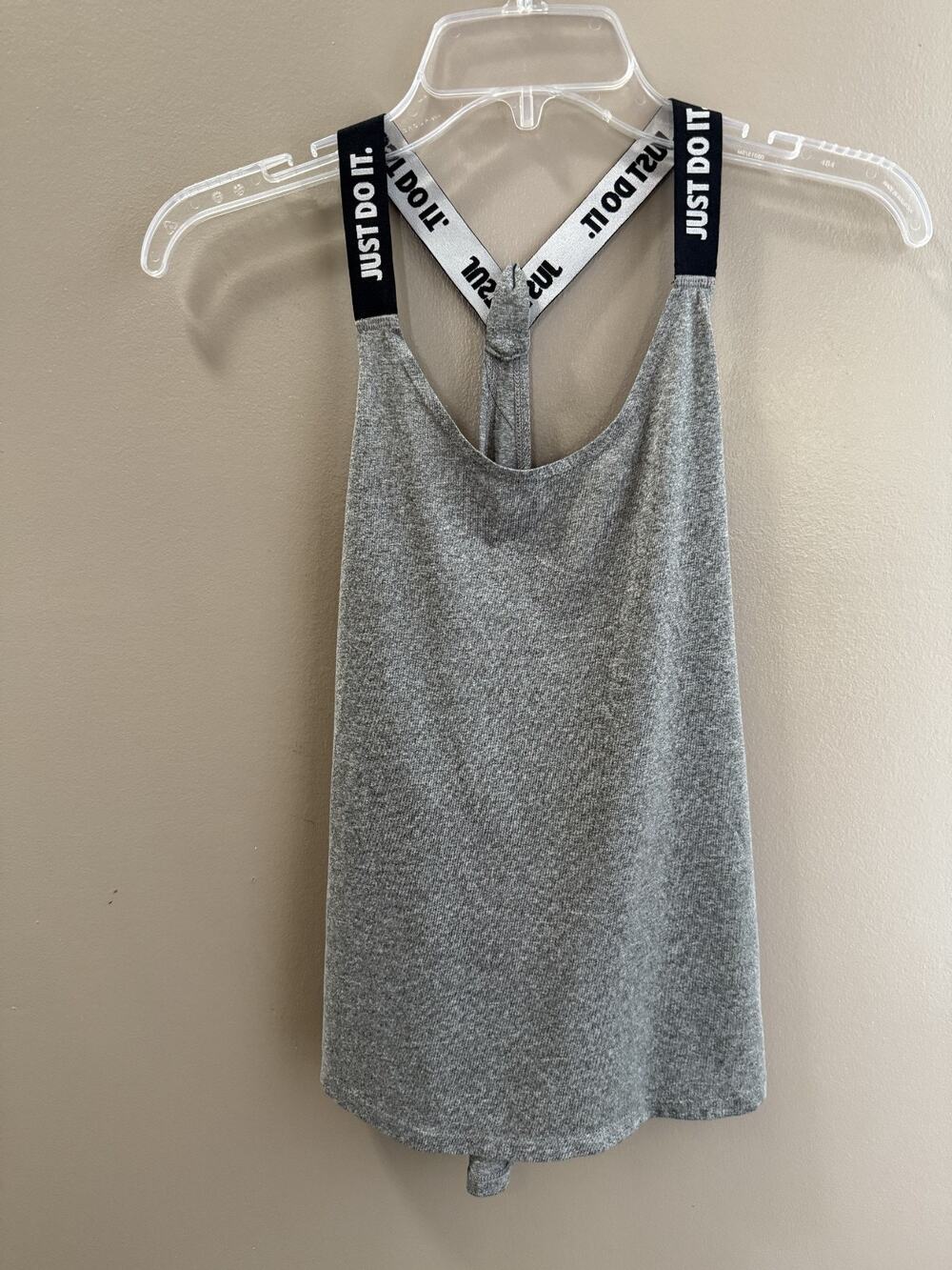 Nike "Just Do It"Dri Fit Racer Back Tank Top Workout Exercise Grey M